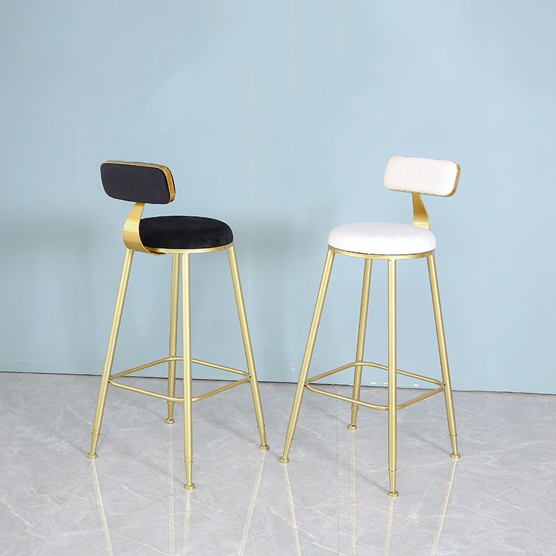 Scandinavian Style Barstool with Metal Leg Round Seat Counter Chair for Kitchen Clearhalo 'Bar Furniture' 'Bar Stools' 'bar_stools' 'furn' 'furn_bar_stools' 'furniture_bar_stools' 'Kitchen & Dining Furniture' 'kitchen&dining_furn' 'kitchen' 'kitchen_furn' Furniture' 1200x1200_1b99a3a9-3123-4114-9362-898f85b5e9a9