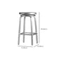 Contemporary Metal Backless Counter Stool in Silver for Home Use
