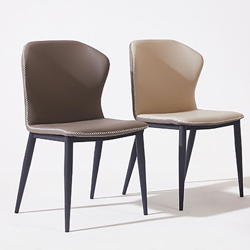 Eigentijdse stijl stoel keuken armloze wingback stoelen met metalen benen