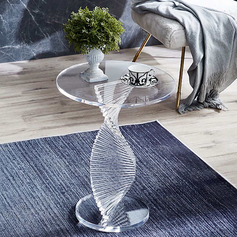 Tavolo laterale glam largo 18 "Piedistale acrilico Clear Accent Table