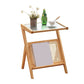 Kreuzbeine Endtisch Glass Top Endtisch mit Regal 21,6 "groß für Wohnzimmer