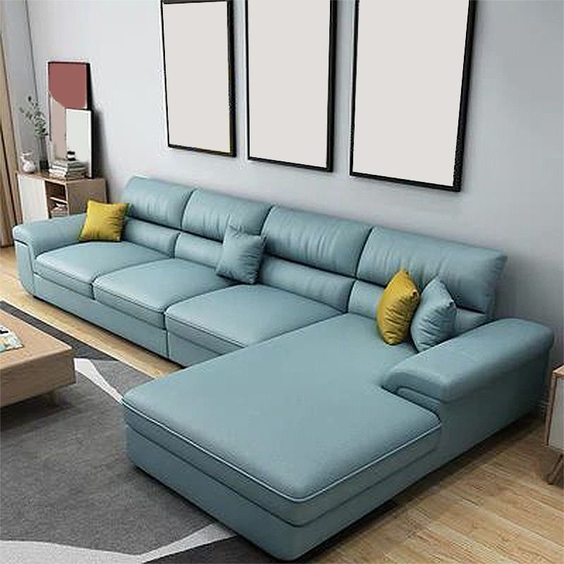 L-Shape High Back Sectional Slipcovered Pillow Top ArmSofa and Chaise Clearhalo 'furn' 'furn_sectionals' 'Furniture' 'furniture_sectionals' 'kitchen' 'kitchen_sectionals' 'Living Room Furniture' 'Sectionals' 1200x1200_1b9d8619-2813-4b17-9955-8362ef2711ec