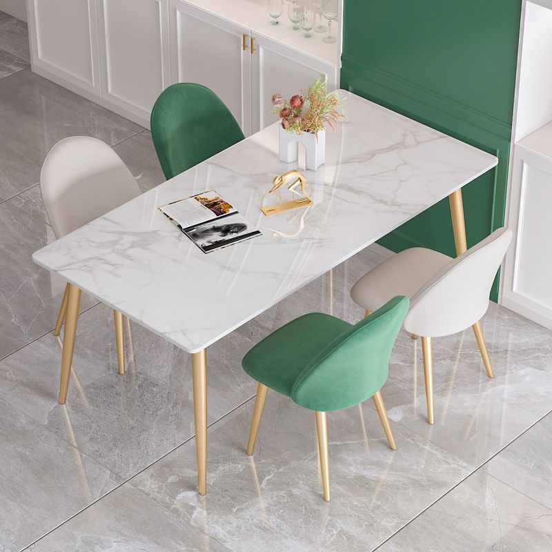 Glam 1/4/5/7 Pieces Dining Set Rectangle Stone Dining Table for Dining Room Clearhalo 'Dining Room Sets' 'Dining Tables & Seating' 'dining_room_set' 'furn' 'furn_dining_room_set' 'Furniture' 'furniture_dining_room_set' 'Kitchen & Dining Furniture' 1200x1200_1b9e4b40-345b-4fae-994b-d1c3dc42f406