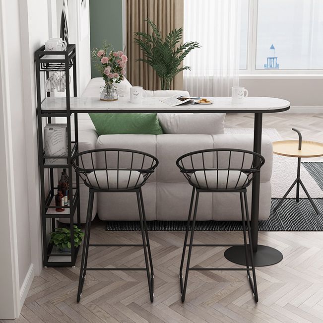 White Rectangle Bar Table Contemporary Bar Dining Table with Sled Base Clearhalo 'Bar Furniture' 'Bar Tables' 'bar_tables' 'Furniture' 'furniture_bar_tables' 'Kitchen & Dining Furniture' 1200x1200_1b9f06f4-609f-4582-9568-f74cb058dcd8
