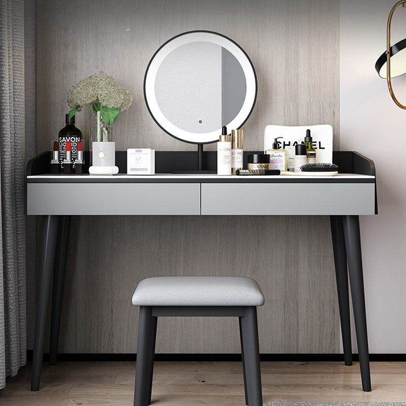 Stone Top Makeup Table with 2 Drawers 15.74" Wide Vanity Tables Clearhalo 'Bedroom Furniture' 'furn' 'furn_makeup_vanities' 'Furniture' 'Makeup Vanities' 'makeup_vanities' 1200x1200_1b9f3a26-b4aa-4711-8b88-43928867fc99