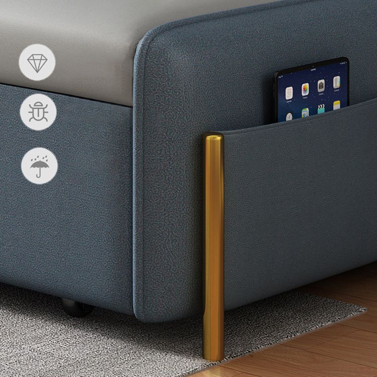 Eigentijdse stijl faux lederen armloos bankbed voor appartementgebruik