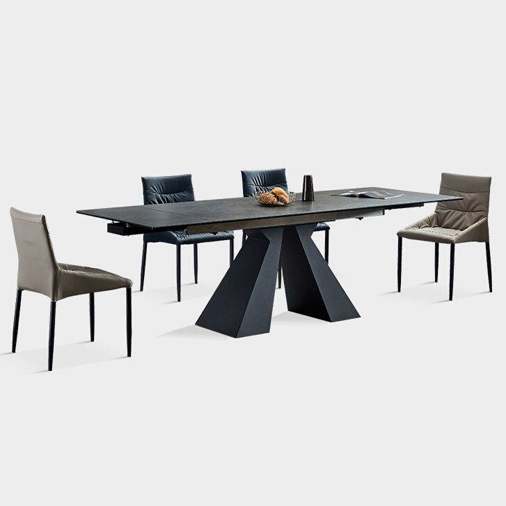Industrial Black Standard Dining Table Sintered Stone Rectangle Dining Table for Kitchen Clearhalo ' dining_table' 'Dining Tables & Seating' 'Dining Tables' 'furn' 'furn_dining_table' 'Furniture' 'furniture_dining_table' 'Kitchen & Dining Furniture' 'kitchen&dining_furn' 'kitchen' 'kitchen_dining_table' 1200x1200_1b9ff3ce-66ee-4bdf-810a-e2bea949a3d2