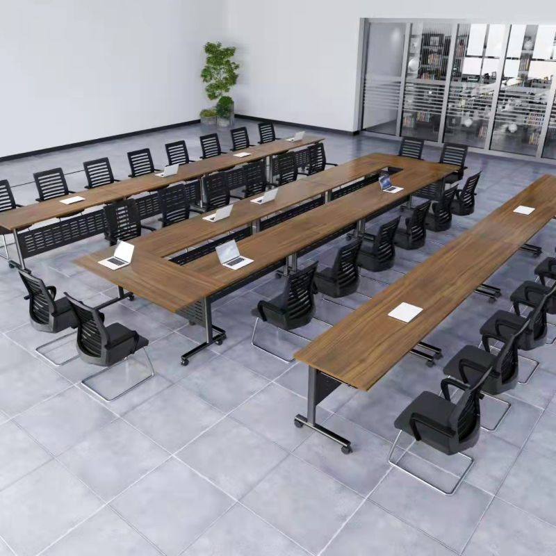 MODERNA MODERNO DI OFFEGGIO DI LEGNO CON RUOTTO A CASPER DESCA RETTANGOLARE PER UFFICIO