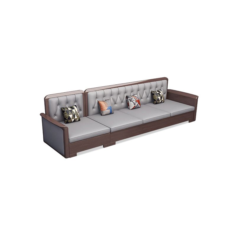 Modern Solid Wood Faux Leather Square Arm Sofa with Tufted Back Clearhalo 'furn' 'furn_sofas' 'Furniture' 'Living Room Furniture' 'Sofa' 'sofas' 1200x1200_1ba16ce1-1acc-4725-ae79-5a9adcb7a1d8