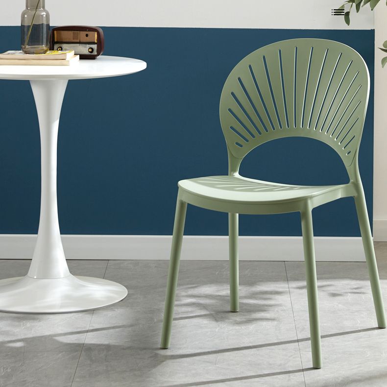 Home Contemporary Side Chair Open Back Shell-shaped Plastic Dining Room Chair Clearhalo ' kitchen&dining_furn' 'Dining Chairs' 'Dining Tables & Seating' 'dining_chair' 'Furniture' 'furniture_dining_chair' 'Kitchen & Dining Furniture' 'kitchen' 1200x1200_1ba214cf-a69f-409c-b1fc-231ea56de452