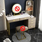 5-Drawer Glam Stone Makeup Dressing Table Stool Set - 51.18" H