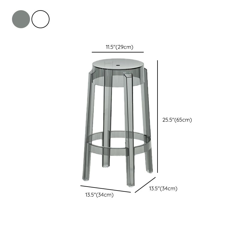 Contemporary Plastic Backless Counter High Stool with 4 Legs Clearhalo 'Bar Furniture' 'Bar Stools' 'bar_stools' 'furn' 'furn_bar_stools' 'Furniture' 'Kitchen & Dining Furniture' 1200x1200_1ba454ca-bad7-4956-8c83-e5bc8f58e146