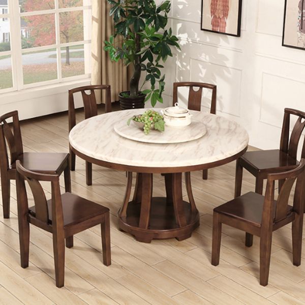 Sintered Stone Dining Table Modern White Convertible Furniture with Pedestal Base for Home