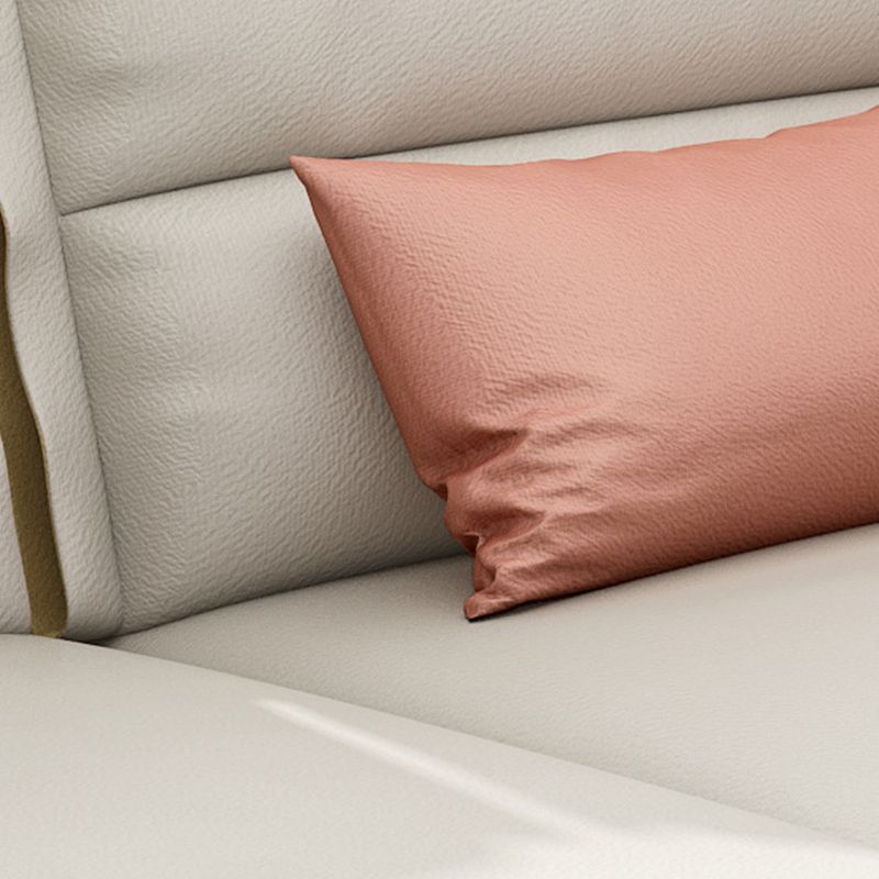 Sofa sectionnel du bras carré 125.98 "W Faux Leather 4 sièges Sectional