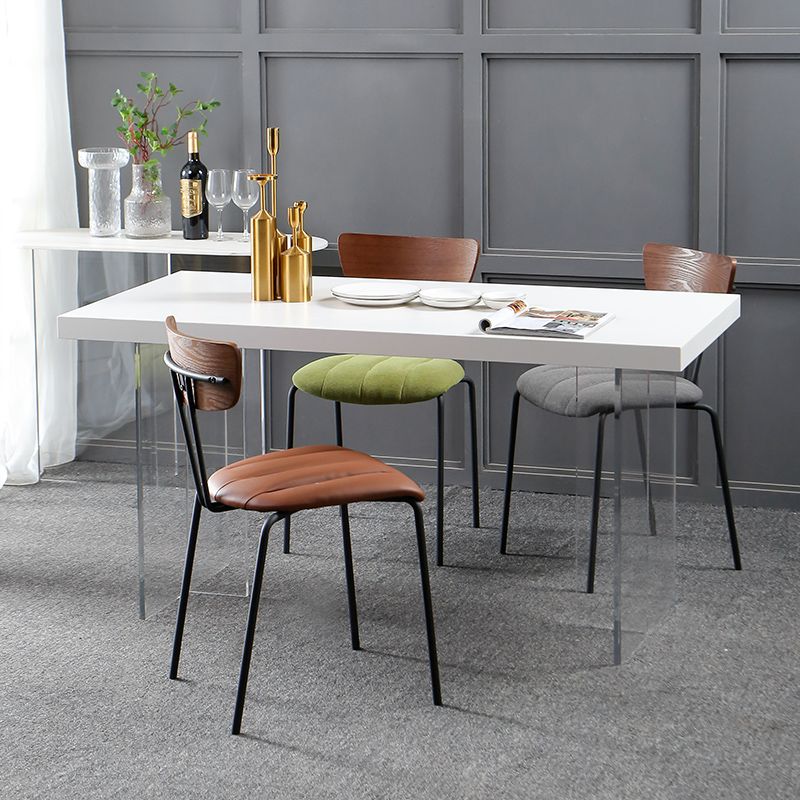 Transparent Base Double Pedestal Table Modern Stone Top Dinner Table Kitchen Home Clearhalo 'Dining Tables & Seating' 'Dining Tables' 'dining_table' 'furn' 'furn_dining_table' 'Furniture' 'furniture_dining_table' 'Kitchen & Dining Furniture' 'kitchen' 'kitchen_dining_table' 1200x1200_1ba8ec92-9482-4a66-9050-8a6edfc158fa
