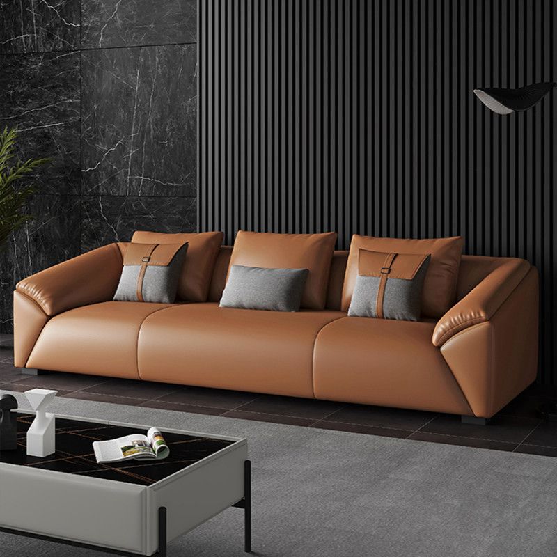 Contemporary Cushions Sloped Arm for Living Room Stationary Sofa