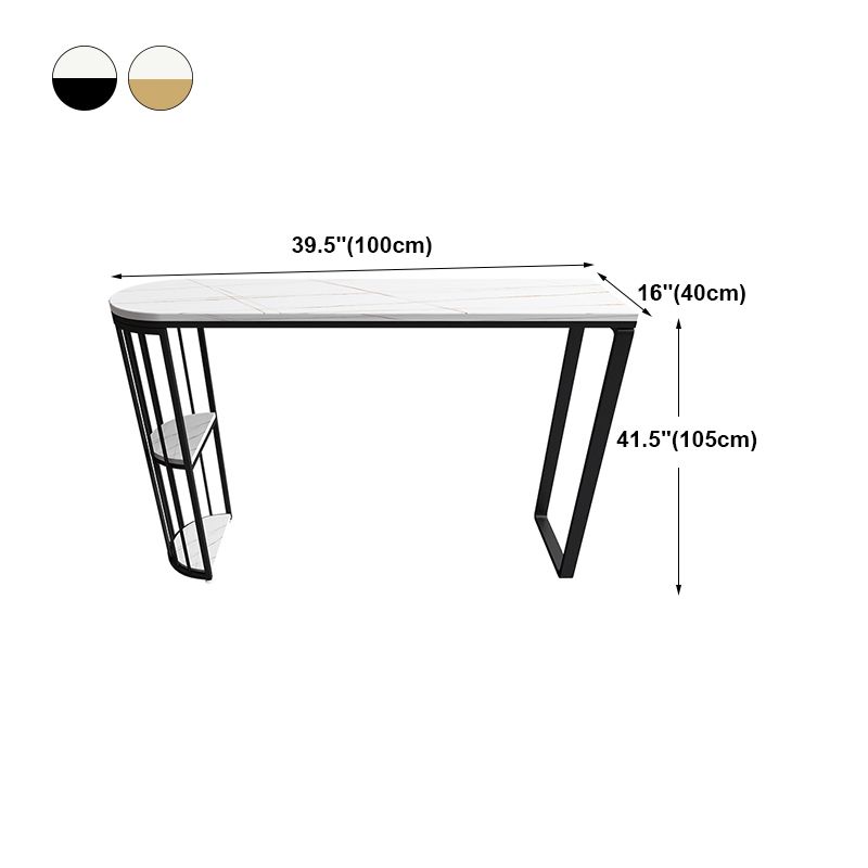 Industrial Black Iron Bar Table Faux Marble White Specialty Top 41.3"H Bistro Table Clearhalo 'Bar Furniture' 'Bar Tables' 'bar_tables' 'furn' 'furn_bar_tables' 'Furniture' 'furniture_bar_tables' 'Kitchen & Dining Furniture' 1200x1200_1ba9e22b-b797-47f1-96c3-1dc9f73d3617