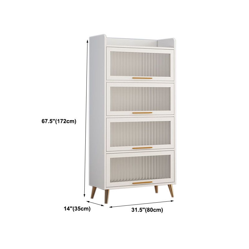 Porta di vetro Sideboard contemporanea Bianco in legno ingegnerizzato per sala da pranzo