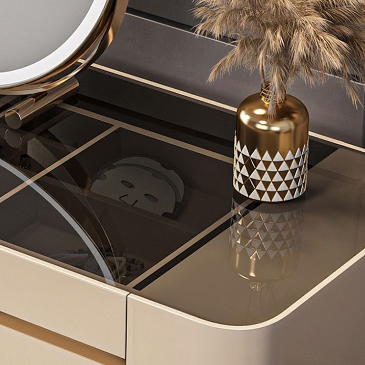 17" Wide Glam Vanity Table Glass Black Make-up Vanity with Drawer Clearhalo 'Bedroom Furniture' 'furn' 'furn_makeup_vanities' 'Furniture' 'Makeup Vanities' 'makeup_vanities' 1200x1200_1bad885a-670f-4d7e-a827-577eeab91f84