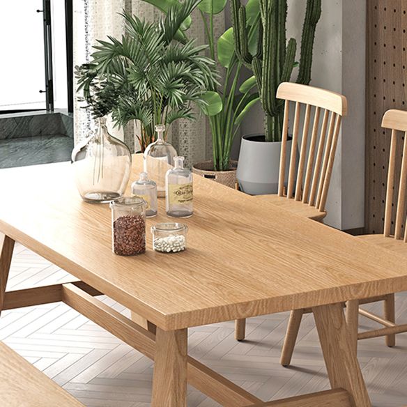 Contemporary Solid Wood Top Dining Table Sets with Trestle Base Dining Furniture for Home Clearhalo 'Dining Room Sets' 'Dining Tables & Seating' 'dining_room_set' 'furn' 'furn_dining_room_set' 'Furniture' 'furniture_dining_room_set' 'Kitchen & Dining Furniture' 'kitchen&dining_furn' 'kitchen' 1200x1200_1baf56cd-686c-4923-b1d4-7bd129eba3d0