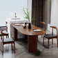 Free Form Wood Dining Table Natural and Walnut Dining Table with Pedestal Base Clearhalo 'Dining Tables & Seating' 'Dining Tables' 'dining_table' 'furn' 'furn_dining_table' 'Furniture' 'furniture_dining_table' 'Kitchen & Dining Furniture' 'kitchen' 'kitchen_dining_table' 1200x1200_1bb11fdb-43fc-4112-b506-148769ea3fe2