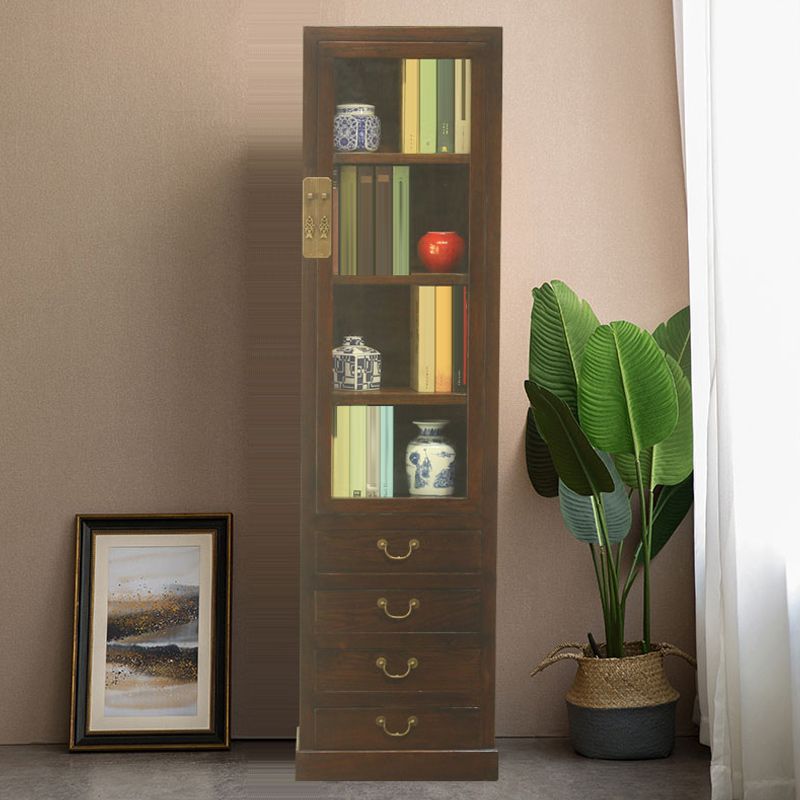 74.8" Tall 4 -drawer Accent Cabinet Solid Wood Glass Paned Chest Clearhalo 'Cabinets & Chests' 'cabinets_chests' 'furn' 'furn_cabinets_chests' 'Furniture' 'Living Room Furniture' 1200x1200_1bb26a07-9711-4e25-b191-8051c97731bd