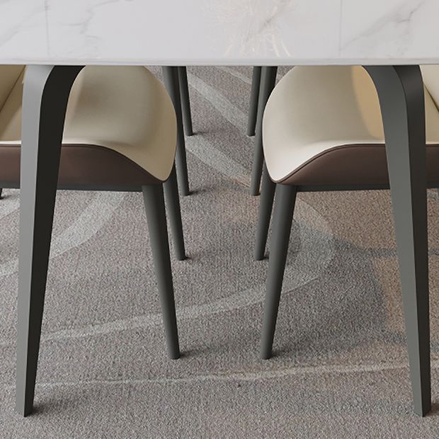 Modern 1/4/5/7/9 Pieces Dining Set Sintered Stone Dining Table Set with Leather Chairs Clearhalo 'Dining Room Sets' 'Dining Tables & Seating' 'dining_room_set' 'furn' 'furn_dining_room_set' 'Furniture' 'furniture_dining_room_set' 'Kitchen & Dining Furniture' 'kitchen&dining_furn' 'kitchen' 1200x1200_1bb4765f-7f71-4e95-ba6e-59586ae5b7e7