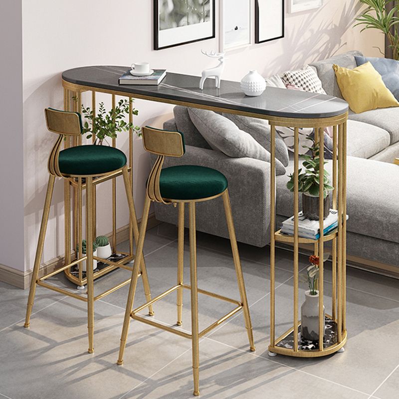 Contemporary Counter Height Dining Table Marble Oval Storage Bistro Table (only table) Clearhalo 'Bar Furniture' 'Bar Tables' 'bar_tables' 'Furniture' 'furniture_bar_tables' 'Kitchen & Dining Furniture' 'kitchen&dining_furn' 'kitchen' 1200x1200_1bb54198-995c-4325-b184-ec4ee5595605