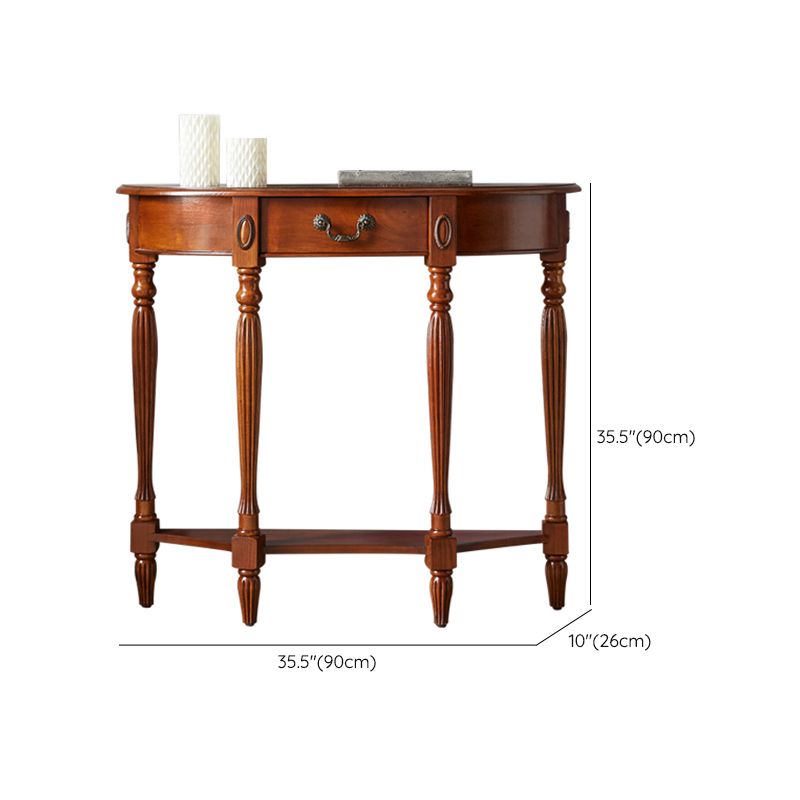 Tavolo vittoriano marrone tavolo con console di divano mezza luna per hall