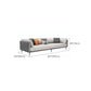 Minimalist Pillow Top Arm Sofa Gray Leather Loose Back Cushions Sofa