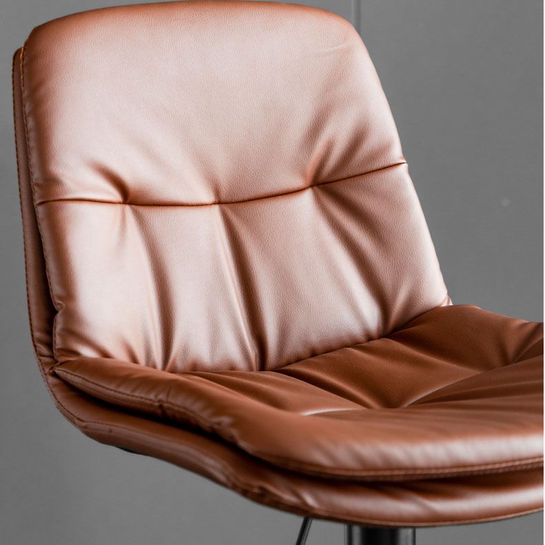 Contemporary Metal Legs Bar Stools Faux Leather Indoor Counter Chair