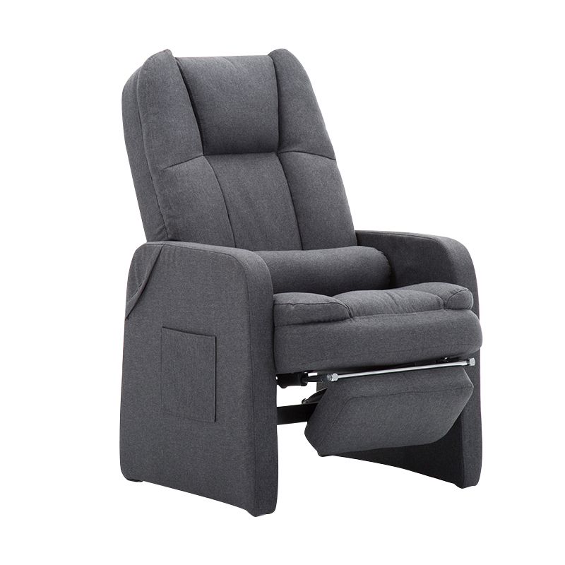Metal Frame Standard Recliner with Footrest Solid Color Upholstered Recliner Chair Clearhalo 'Chairs & Seating' 'furn' 'furn_recliners' 'Furniture' 'Living Room Furniture' 'Recliners' 1200x1200_1bb9340b-df11-4a9c-bfcc-03e87445d268