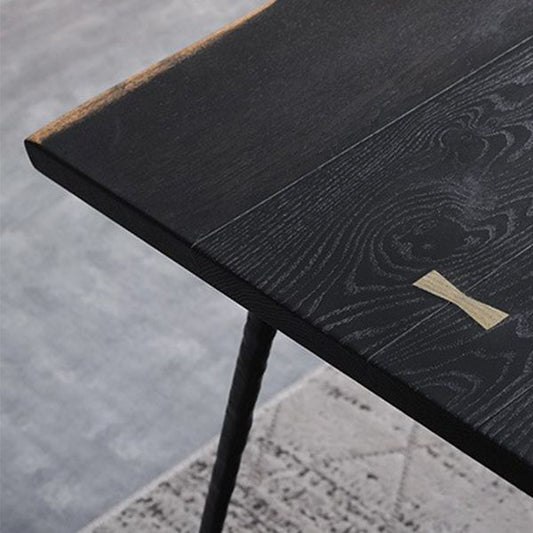 Set di tavoli da pranzo in legno di quercia nera 1/2/5 PC Dinette in metallo industriale per casa