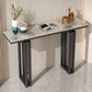 Tavolo accento console rettangolare glam tavolo da divano console di finitura antica in pietra