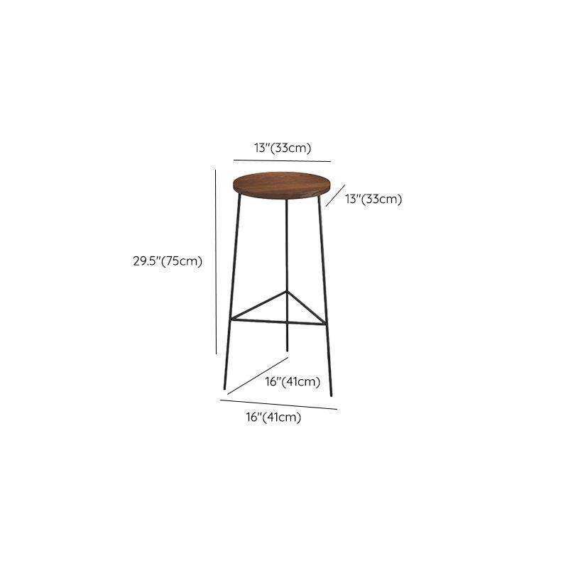 Modern Armless Counter Stool Iron Cafe Bar Stool with Seat and Pedal Clearhalo 'Bar Furniture' 'Bar Stools' 'bar_stools' 'furn' 'furn_bar_stools' 'Furniture' 'Kitchen & Dining Furniture' 1200x1200_1bbd0dbd-f6b9-4daa-88ff-4628a9e9561a