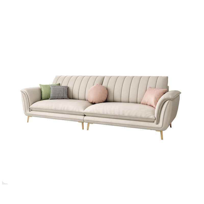 Contemporary White Sofa Waterproof Sewn Pillow Back Couch with Metal Legs Clearhalo 'furn' 'furn_sofas' 'Furniture' 'furniture_sofas' 'Living Room Furniture' 'Sofa' 'sofas' 1200x1200_1bbebc54-4edf-4fec-af2d-e00a64759b4c