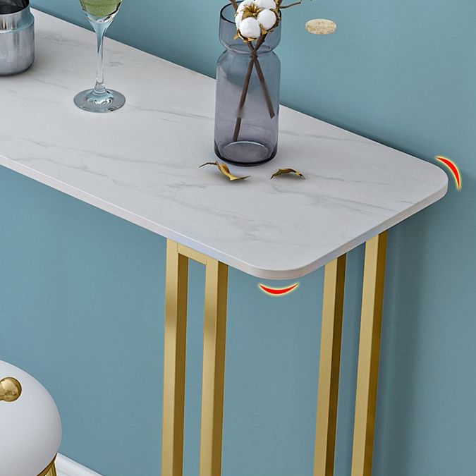 Modern Marble Counter Table with Rectangle Table Top Sled Table - 42" H Clearhalo 'Bar Furniture' 'Bar Tables' 'bar_tables' 'furn' 'furn_bar_tables' 'Furniture' 'furniture_bar_tables' 'Kitchen & Dining Furniture' 1200x1200_1bbfa290-4a50-41f7-8edf-7207068a5a6a