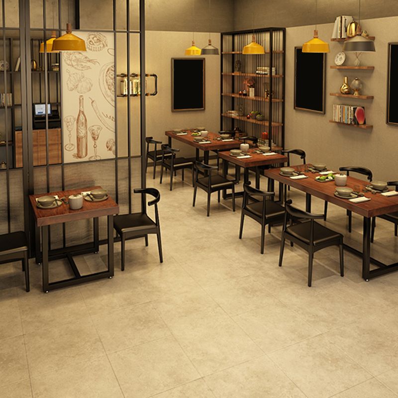 Rectangle Industrial Brown Dining Table Solid Wood and Metal Trestle Base Dining Table Clearhalo 'Dining Tables & Seating' 'Dining Tables' 'dining_table' 'furn' 'furn_dining_table' 'Furniture' 'Kitchen & Dining Furniture' 1200x1200_1bc0a401-5ee2-4195-901e-585b7ac610f4