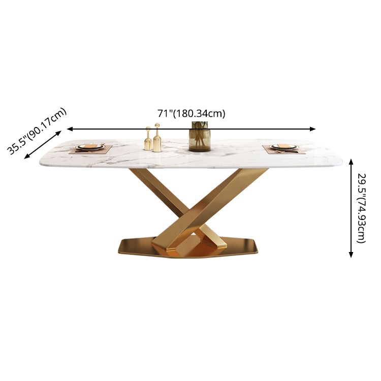 Modern Marble Table Set of 5/7 with Rectangle Table Dining Set with PU Leather Chairs Clearhalo 'Dining Room Sets' 'Dining Tables & Seating' 'dining_room_set' 'furn' 'furn_dining_room_set' 'Furniture' 'furniture_dining_room_set' 'Kitchen & Dining Furniture' 'kitchen&dining_furn' 'kitchen' 1200x1200_1bc2803b-3fed-4863-89da-d9804731f27a