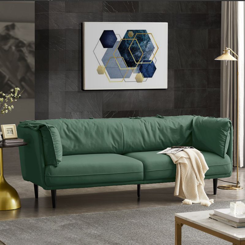 リビングルーム用のモダンなフェイクレザースタンダードセッピータキシードアームソファソファ