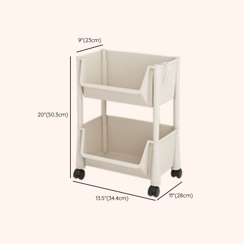 Contemporary Plastic Bookshelf White Standard Shelf Bookcase for Study Room