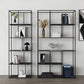 Modern Style Open Back Bookcase Metal Frame Bookshelf in Black