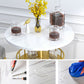 Glam Style Iron Marble Bar Table Indoor Pedestal Bistro Table - 21.6"W x 41.3"H Clearhalo 'Bar Furniture' 'Bar Tables' 'bar_tables' 'furn' 'furn_bar_tables' 'Furniture' 'furniture_bar_tables' 'Kitchen & Dining Furniture' 'kitchen&dining_furn' 'kitchen' 1200x1200_1bc4c517-a70f-4d88-859a-e61927b3a064