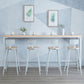 Mesa de bar rectangular estilo Glam, mesa de comedor de barra fija de madera maciza para interiores