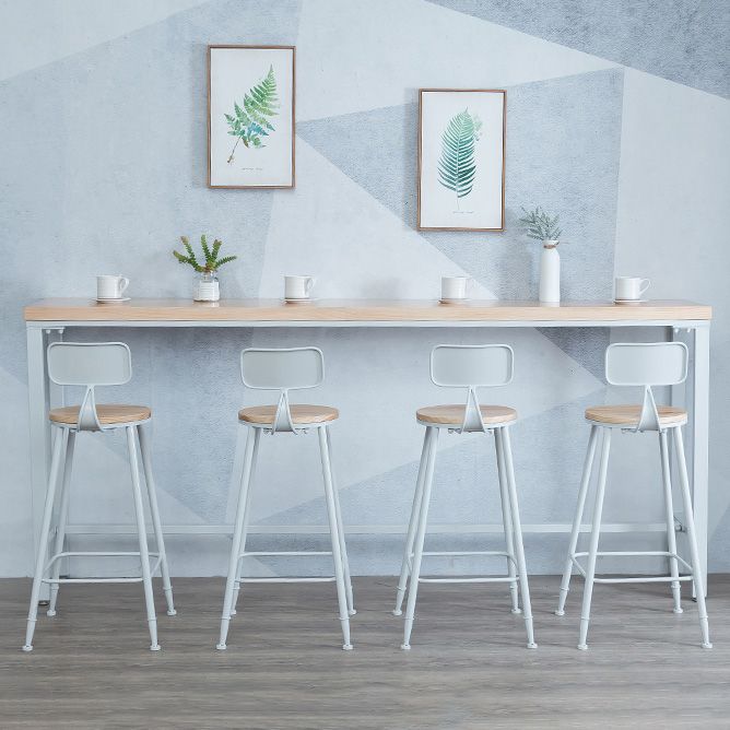Mesa de bar rectangular estilo Glam, mesa de comedor de barra fija de madera maciza para interiores