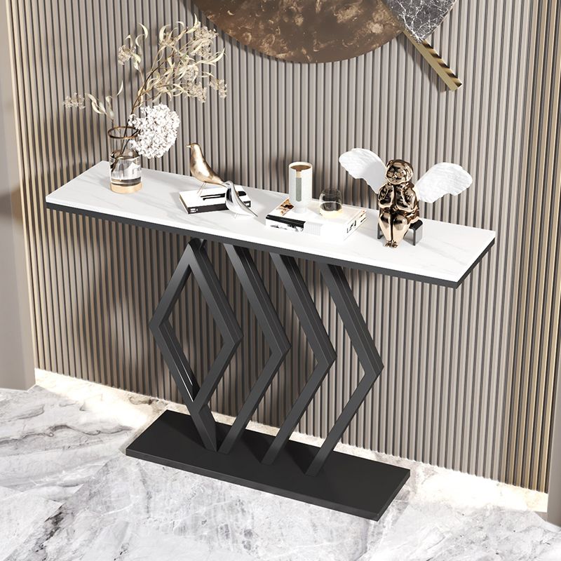 Tavolo da ardesia glam e console metallica resistente alle macchie astratte per Hall