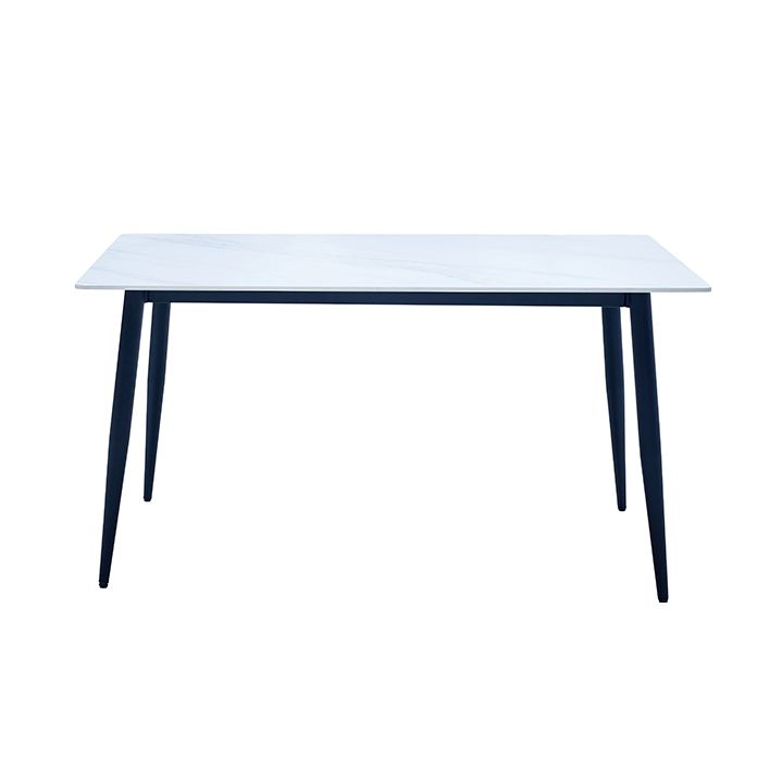 Contemporary White Standard Dining Table Sintered Stone Rectangle Shape Dining Table for Kitchen Clearhalo ' dining_table' 'Dining Tables & Seating' 'Dining Tables' 'furn' 'furn_dining_table' 'Furniture' 'furniture_dining_table' 'Kitchen & Dining Furniture' 'kitchen&dining_furn' 'kitchen' 'kitchen_dining_table' 1200x1200_1bcb34e7-21b1-43fb-bb5d-076c2c865c12