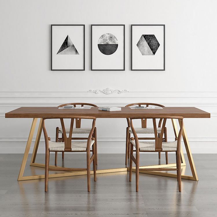 Escritorio de escritura contemporánea escritorio rectangular de madera maciza de oro