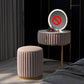 2 Pieces Make-up Vanity Stool Set Luxurious Table with Stone Top