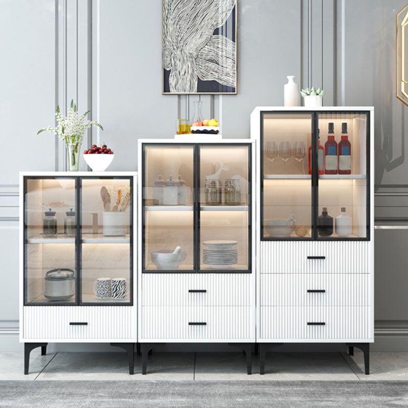 Panneau de la plate-forme du côté glamour Boucheron en bois avec porte et tiroir pour salle à manger